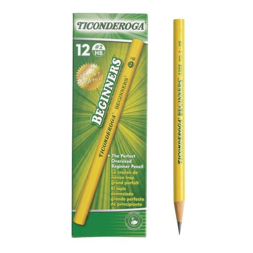 Ticonderoga® Beginners® No.2 Pencils - Without Erasers, Set of 12