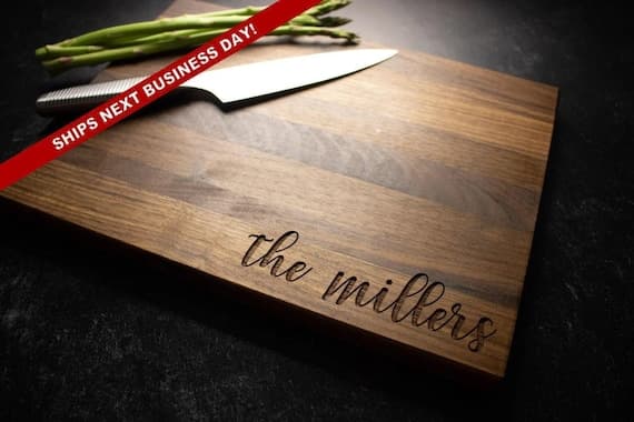 Personalized Cutting Board, Cheese Board, Custom Chopping Board, Personalized Housewarming Gift, Engraved Wedding Gift, Walnut Cutting,  033
