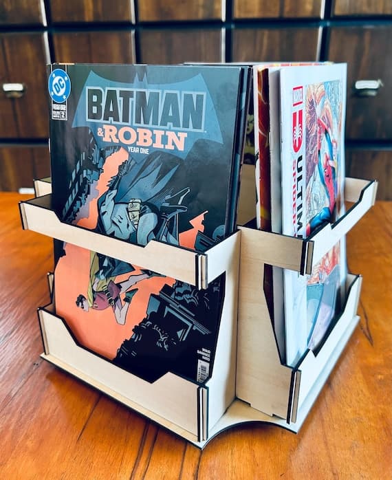 Comic Book Spinner Rack – Desktop Display for Collectors – Comic Book Storage System