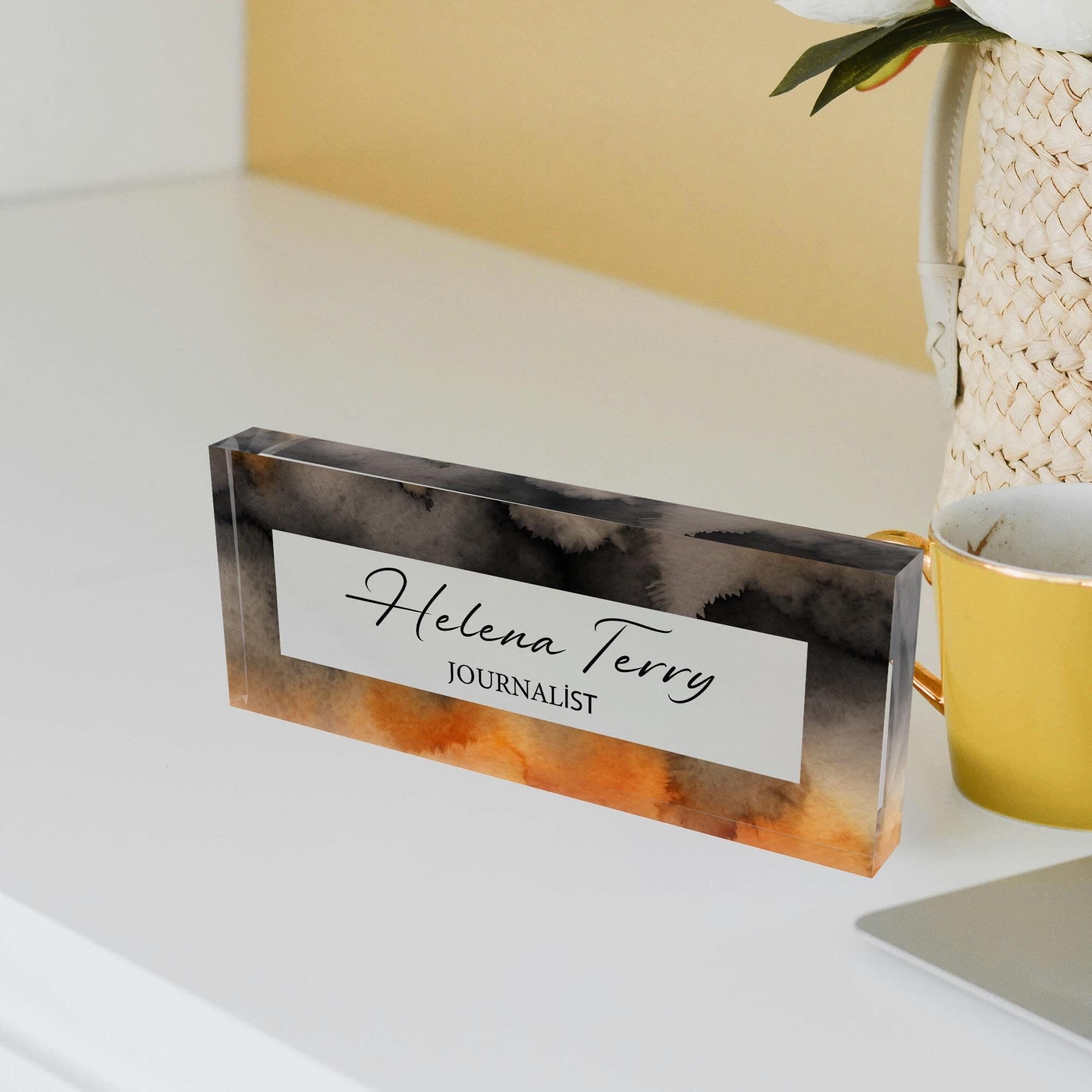Personalized Name Tag Acrylic Nameplate, Desk Acrylic Nameplate, Teacher Nameplate, Office Decoration, Custom Desk Nameplate, New Job Gift