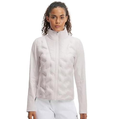 M MAELREG Womens Lightweight Insulated Puffer Jacket Fleece Lined Full Zip Jackets for Running Hiking Winter Fall Wear Oyster Gray Large