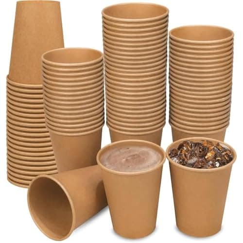 192 Count Coffee Cups, 12 oz Disposable Coffee Cups, Hot/Cold Beverage Drinking Cup for Party, Picnic, Travel, and Events -Thickened Paper Cups Leakag