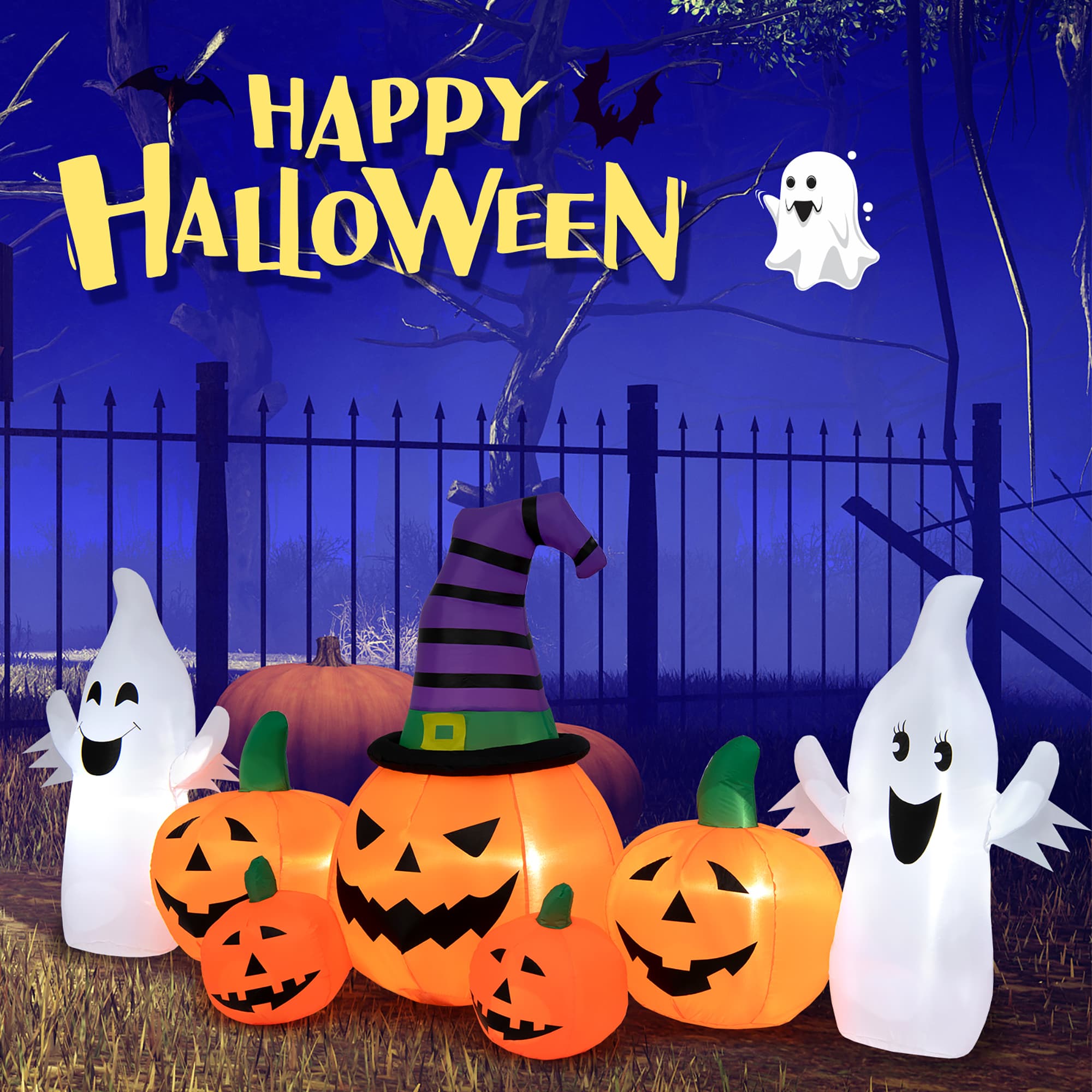 9FT Halloween Self Inflating Pumpkins