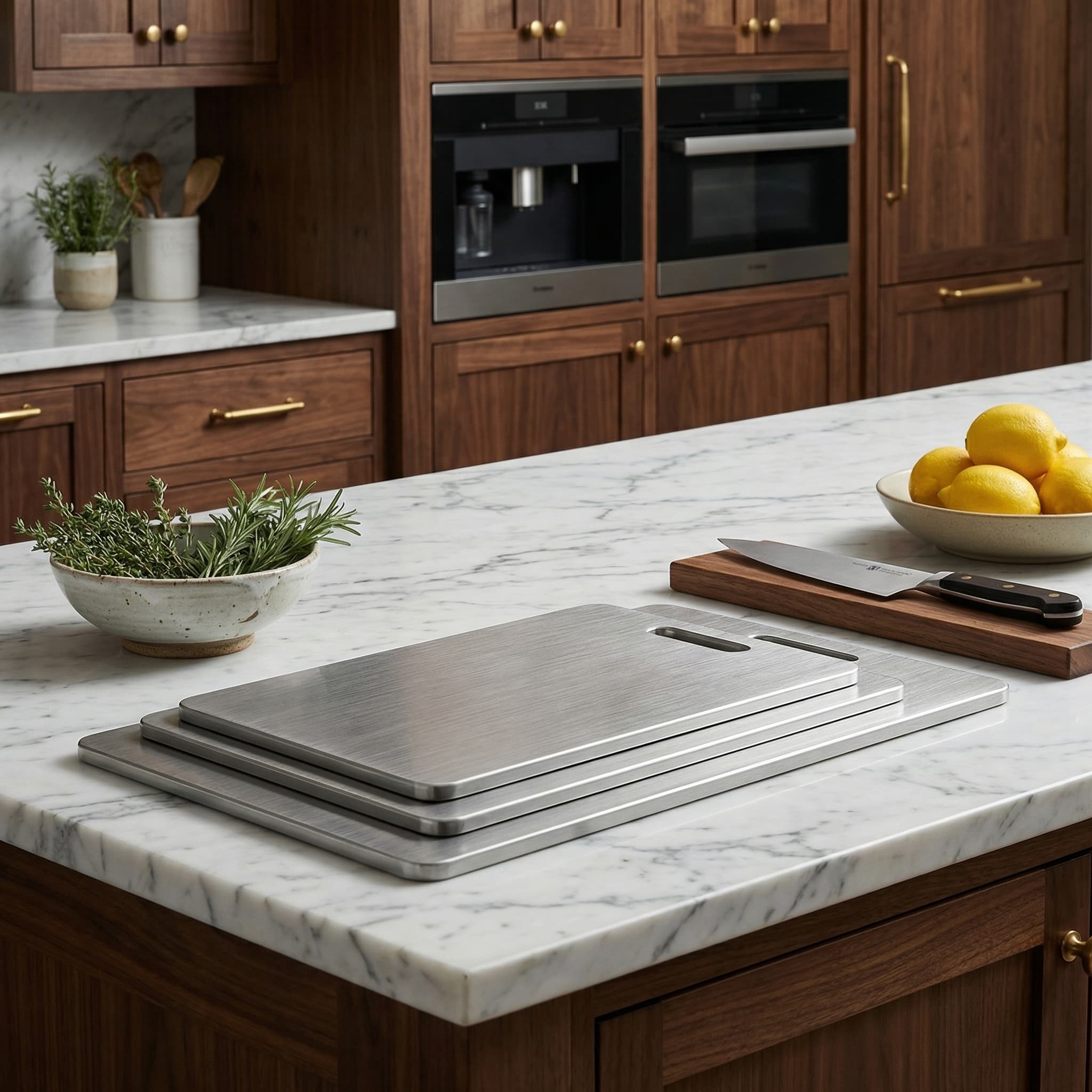 3 Piece Stainless Steel Cutting Boards